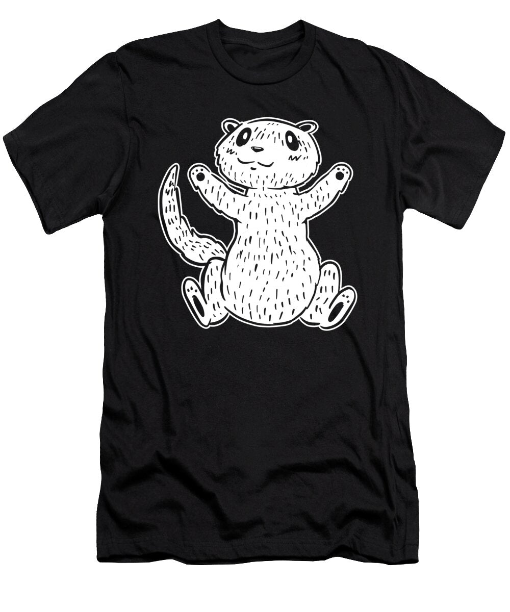 1 Ferret Cute Weasel Animal Furry Ferret Crazy Squirrel T-Shirt