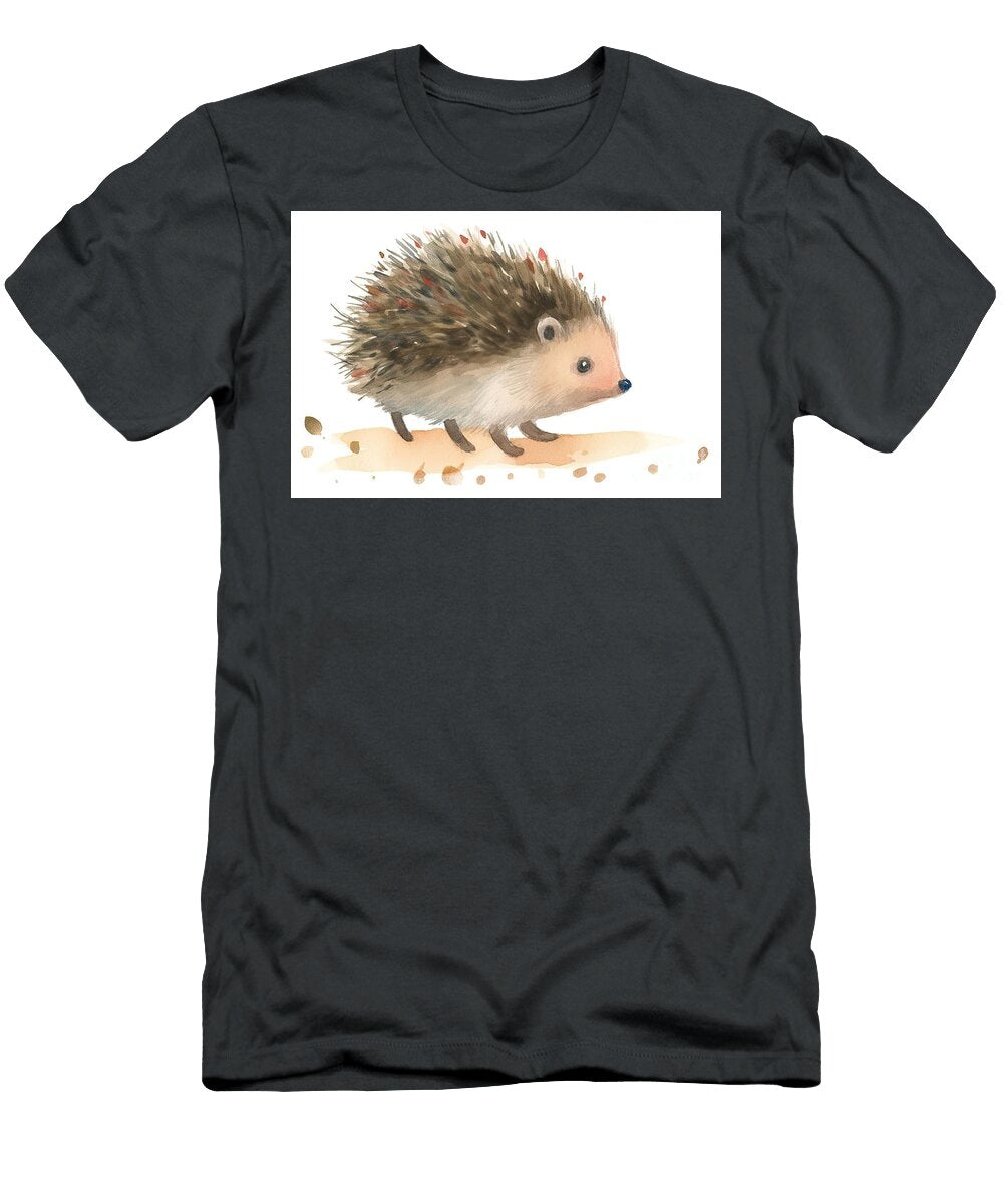 1 Watercolour Cute Baby Hedgehog Walking Side View Hand Painted N Akkash T-Shirt