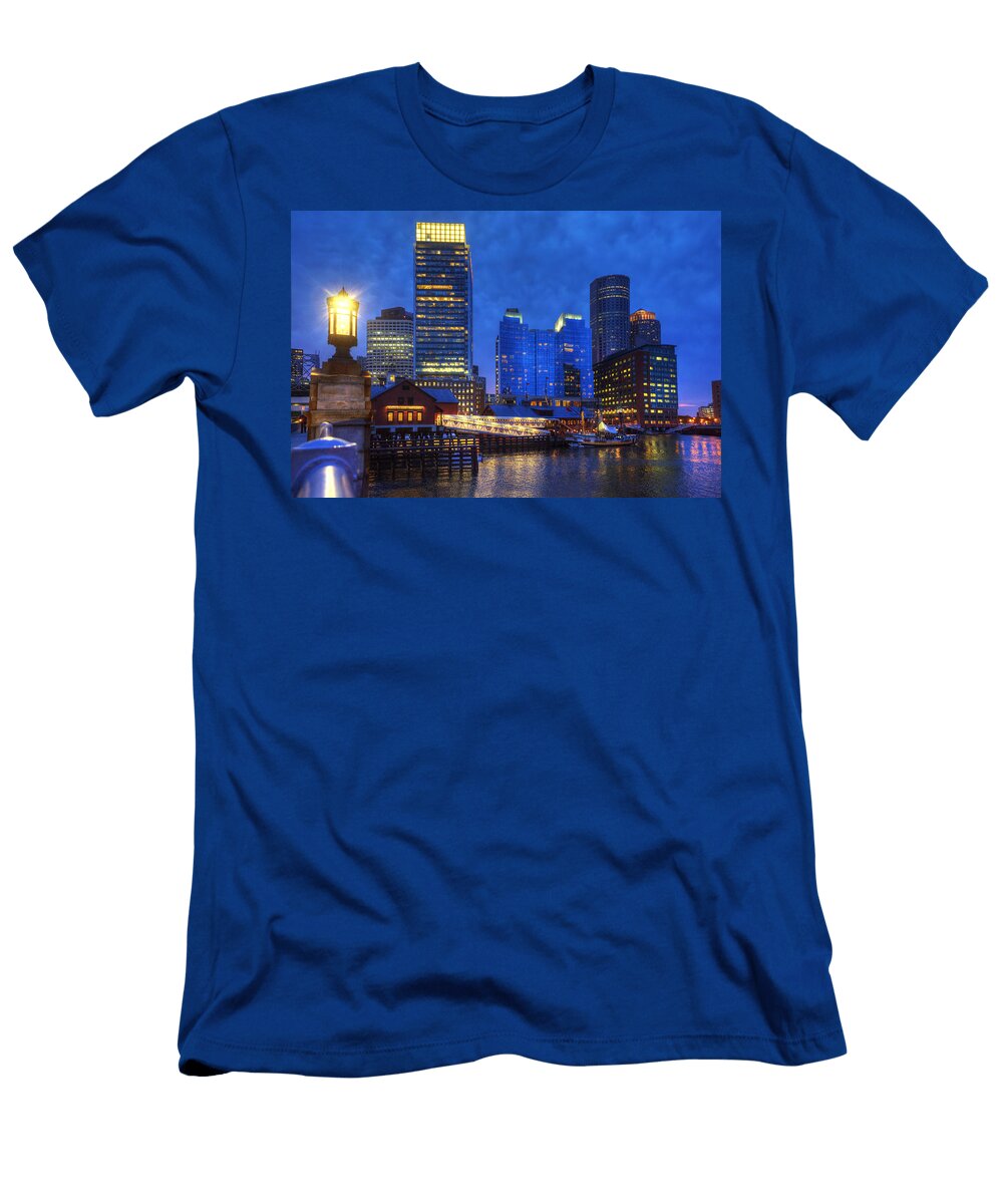 Boston Skyline and Tea Party Museum Joann Vitali T-Shirt