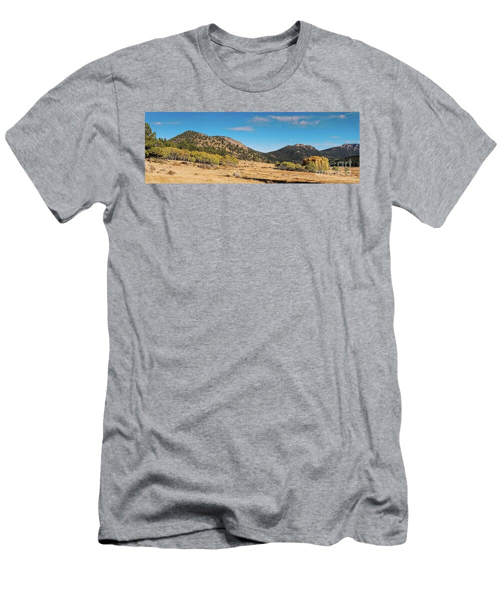 Panorama of Changing Aspens At Moraine Park Rocky Mountains National Park Estes Park Colorado Silvio Ligutti T-Shirt
