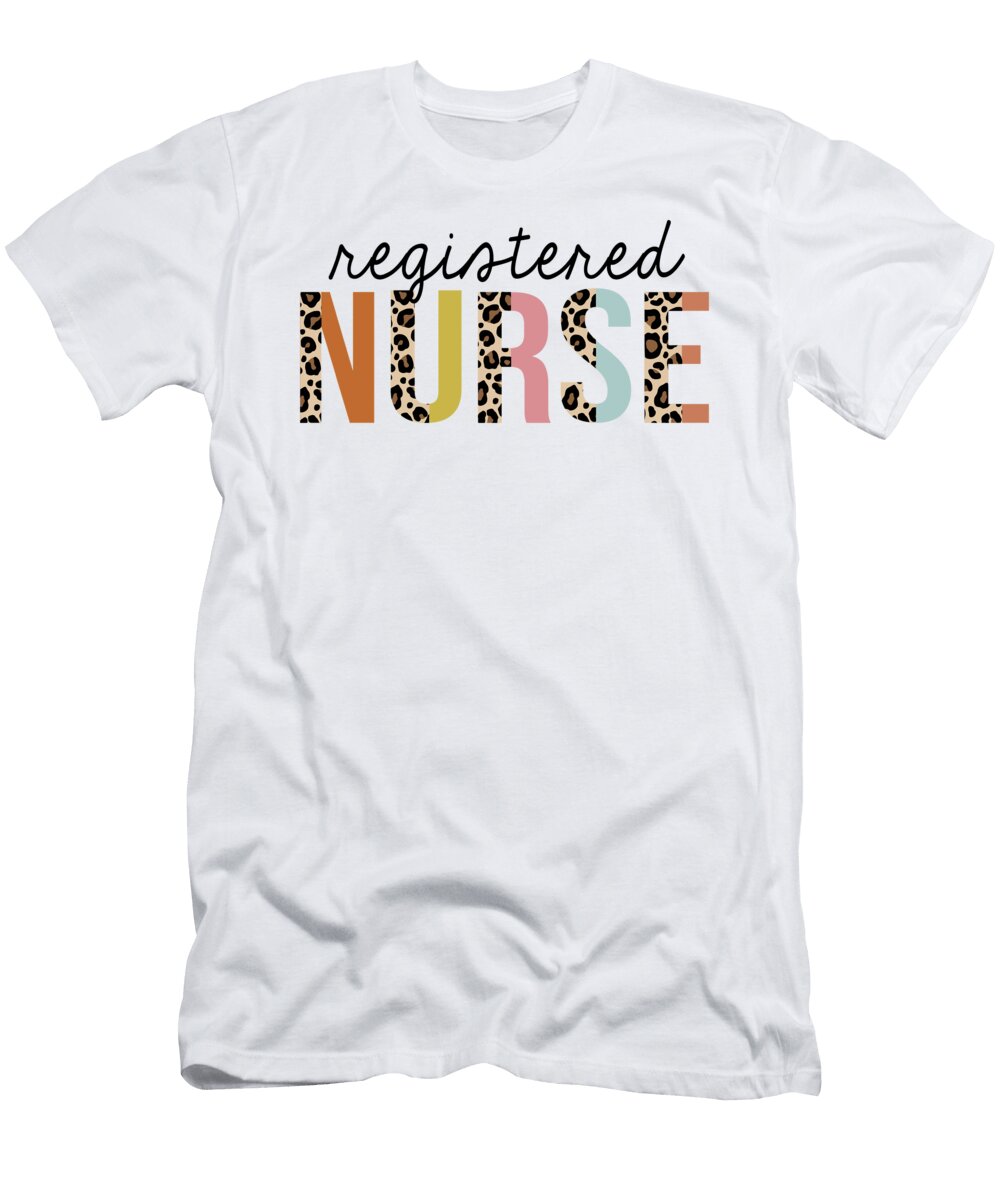 Registered Nurse Leopard Print Registered Rn Nursing Appreciation Jensen Cena T-Shirt