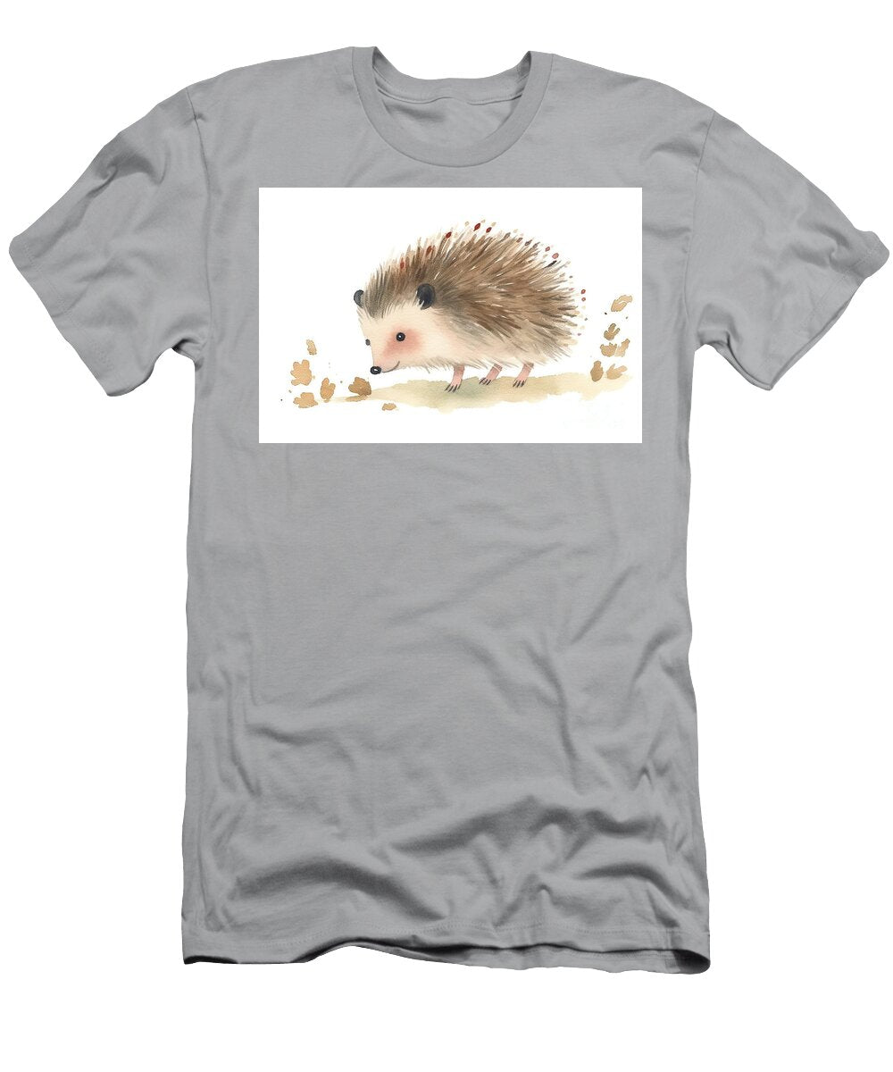 Watercolour Cute Baby Hedgehog Walking Side View Hand Painted N Akkash T-Shirt